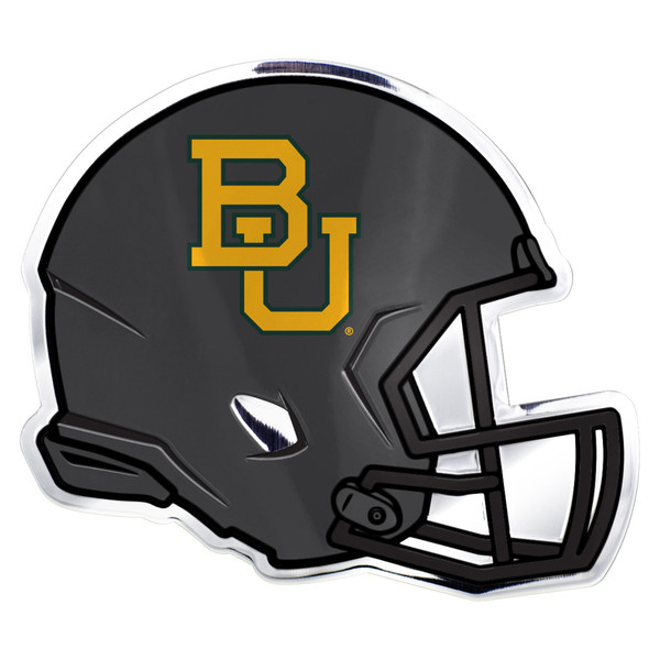 Baylor University - Baylor Bears Embossed Helmet Emblem Interlocking BU Primary Logo Charcoal & Yellow