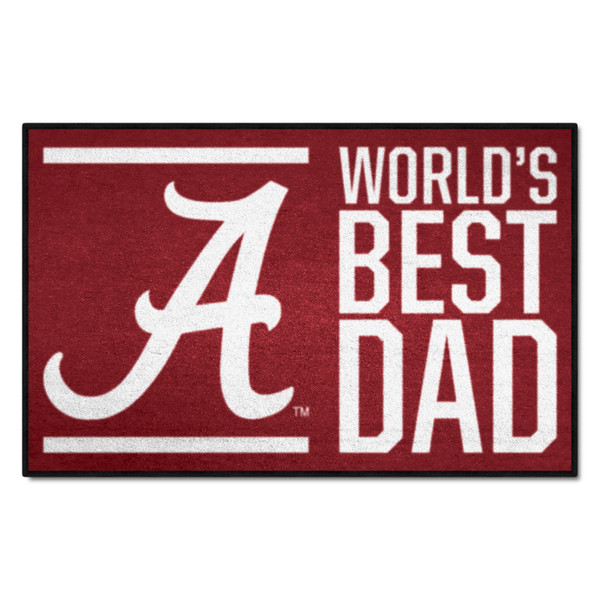 University of Alabama - Alabama Crimson Tide Starter Mat - World's Best Dad A Primary Logo Crimson