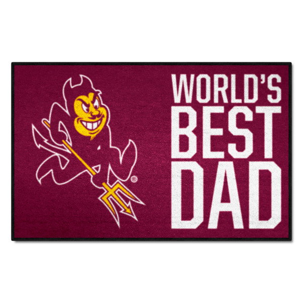 Arizona State University - Arizona State Sun Devils Starter Mat - World's Best Dad Sparky Logo Red