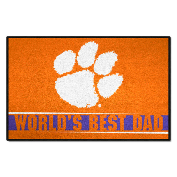 Clemson University - Clemson Tigers Starter Mat - World's Best Dad Tiger Paw Primary Logo Orange