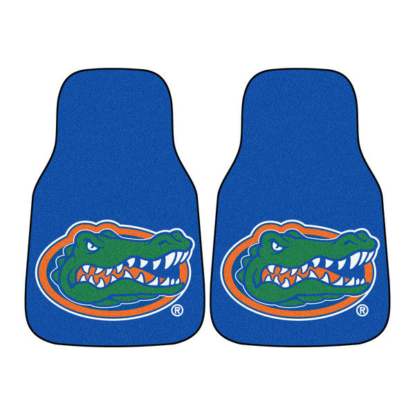 University of Florida - Florida Gators 2-pc Carpet Car Mat Set Gator Head Primary Logo Blue