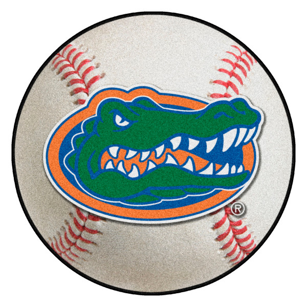 University of Florida - Florida Gators Baseball Mat Gator Head Primary Logo White