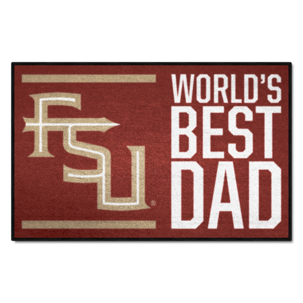 Florida State University - Florida State Seminoles Starter Mat - World's Best Dad FSU Secondary Logo Garnet