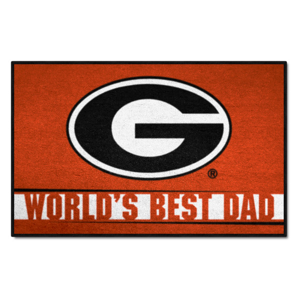 University of Georgia - Georgia Bulldogs Starter Mat - World's Best Dad G Primary Logo Red