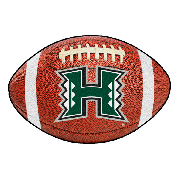 University of Hawaii - Hawaii Rainbows Football Mat H Primary Logo Green
