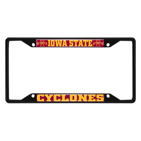 Iowa State University - Iowa State Cyclones License Plate Frame - Black I STATE Primary Logo and Wordmark Red