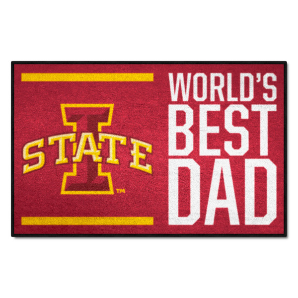 Iowa State University - Iowa State Cyclones Starter Mat - World's Best Dad I STATE Primary Logo Red