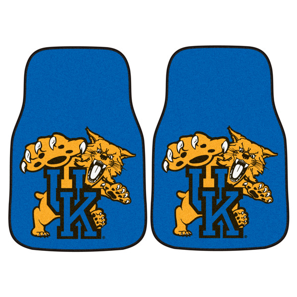 University of Kentucky - Kentucky Wildcats 2-pc Carpet Car Mat Set UK Primary Logo Blue