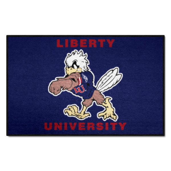 Liberty University - Liberty Flames Starter Mat "LU & Sparky" Logo & Wordmark Blue