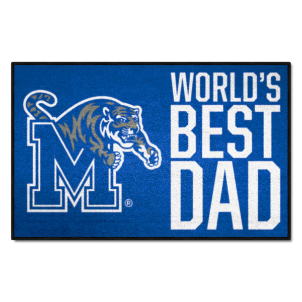 University of Memphis - Memphis Tigers Starter Mat - World's Best Dad M Tiger Primary Logo Blue