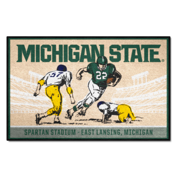 Michigan State University - Michigan State Spartans Starter Mat - Ticket Michigan State Wordmark Tan