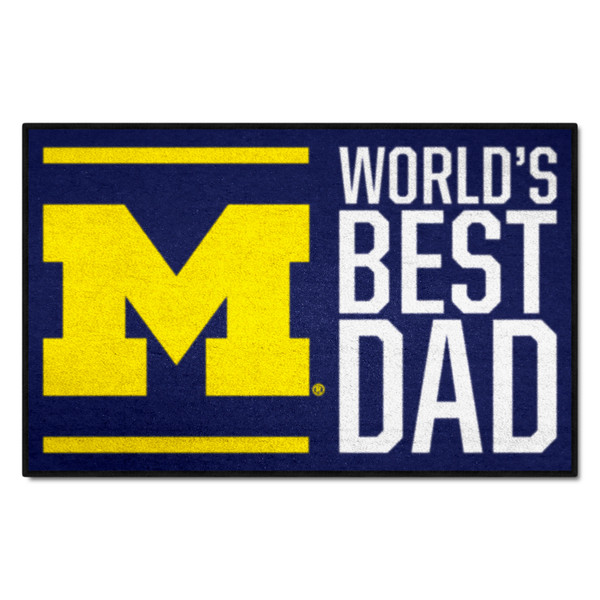 University of Michigan - Michigan Wolverines Starter Mat - World's Best Dad M Primary Logo Navy