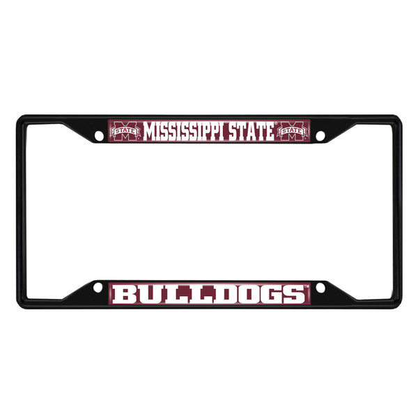 Mississippi State University - Mississippi State Bulldogs License Plate Frame - Black "M State" Logo & Wordmark Maroon