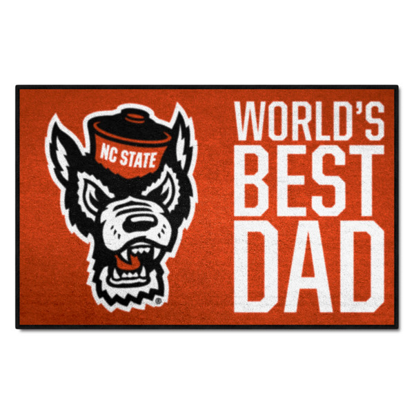 North Carolina State University - NC State Wolfpack Starter Mat - World's Best Dad Wolf Head Primary Logo Red