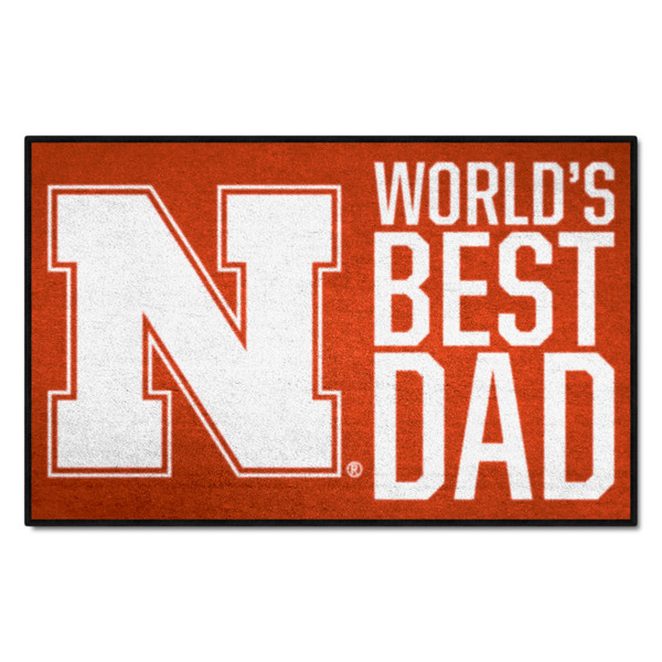 University of Nebraska - Nebraska Cornhuskers Starter Mat - World's Best Dad N Primary Logo Red