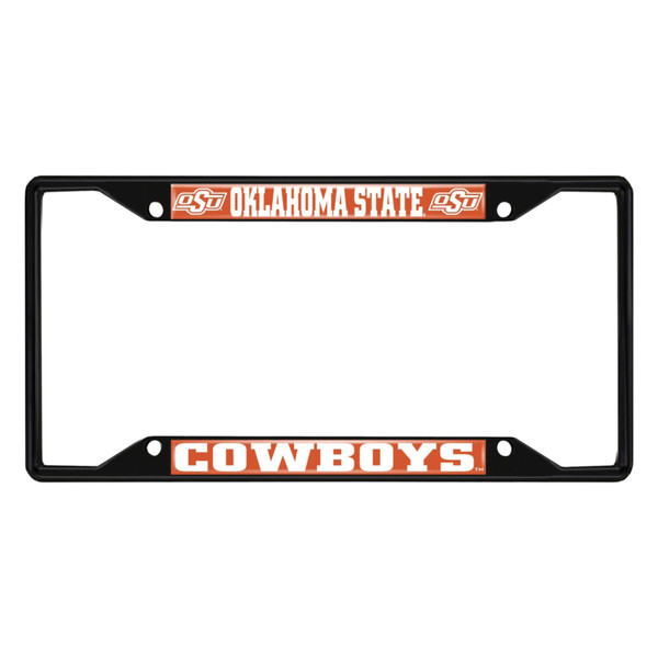 Oklahoma State University - Oklahoma State Cowboys License Plate Frame - Black OSU Primary Logo and Wordmark Black