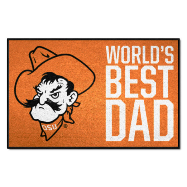 Oklahoma State University - Oklahoma State Cowboys Starter Mat - World's Best Dad Pistol Pete Alternate Logo Black