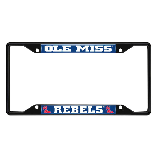 University of Mississippi - Ole Miss Rebels License Plate Frame - Black "M" Logo & Wordmark Red