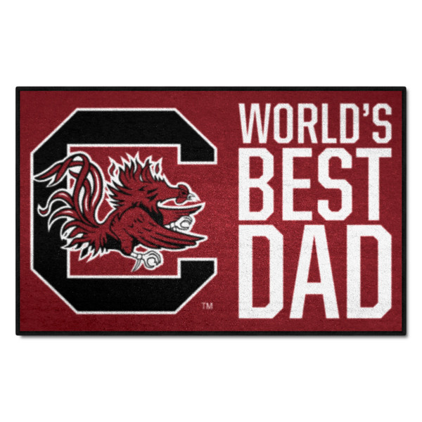 University of South Carolina - South Carolina Gamecocks Starter Mat - World's Best Dad Gamecock G Primary Logo Garnet