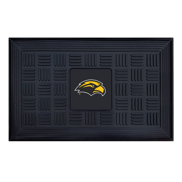 University of Southern Mississippi - Southern Miss Golden Eagles Medallion Door Mat Eagle Primary Logo Black