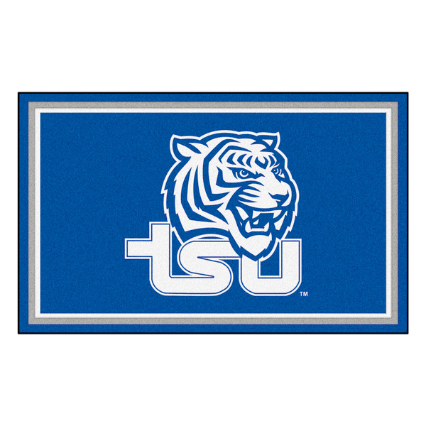 Tennessee State University - Tennessee State Tigers 4x6 Rug "Tiger & TSU" Logo Blue