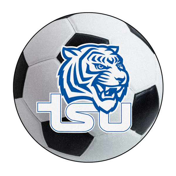 Tennessee State University - Tennessee State Tigers Soccer Ball Mat "Tiger & TSU" Logo White