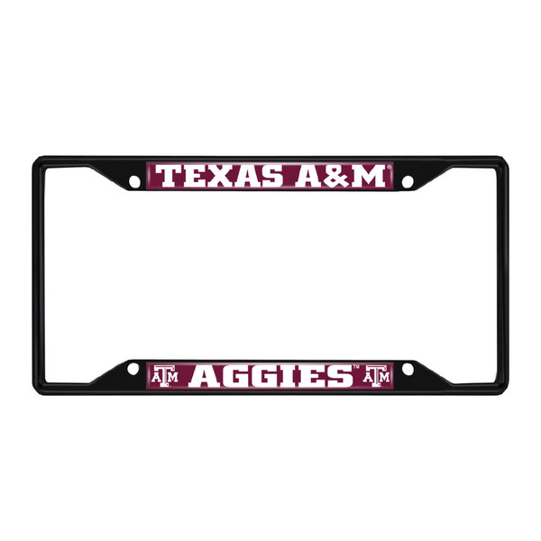 Texas A&M University - Texas A&M Aggies License Plate Frame - Black "ATM" Logo & Wordmark Maroon
