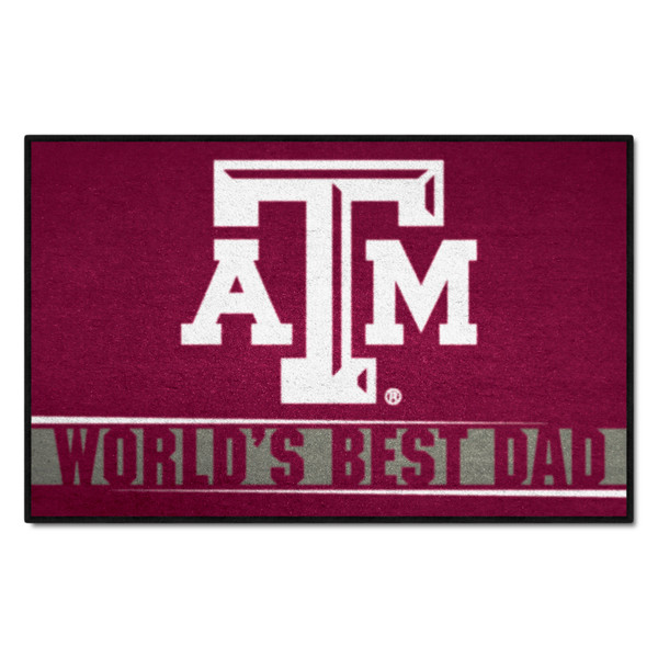 Texas A&M University - Texas A&M Aggies Starter Mat - World's Best Dad TAM Primary Logo Maroon