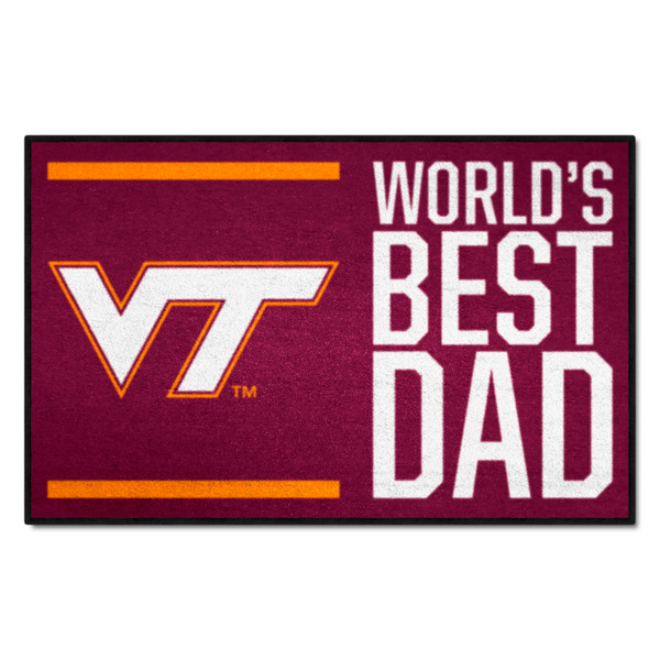 Virginia Tech - Virginia Tech Hokies Starter Mat - World's Best Dad VT Primary Logo Maroon