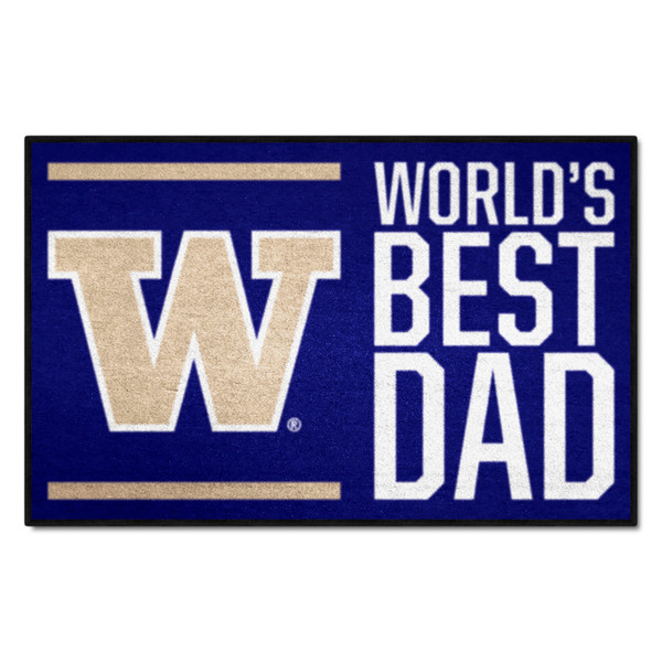 University of Washington - Washington Huskies Starter Mat - World's Best Dad W Primary Logo Purple