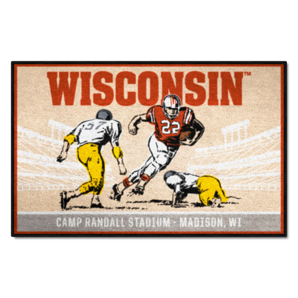 University of Wisconsin - Wisconsin Badgers Starter Mat - Ticket Wisconsin Wordmark Tan