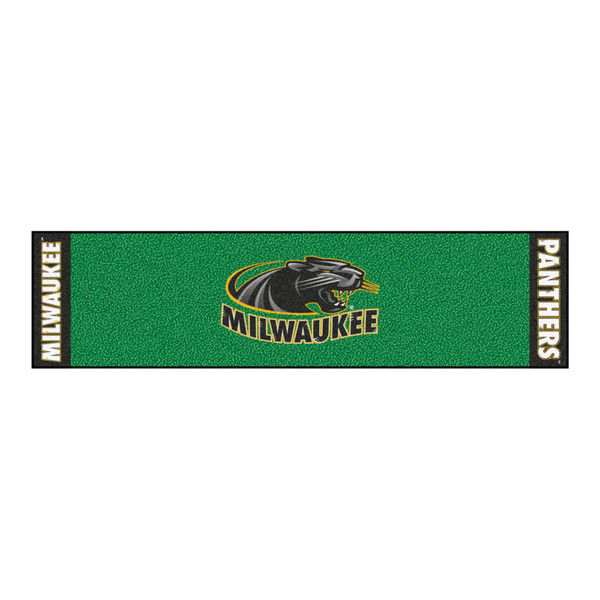 University of Wisconsin-Milwaukee - Wisconsin-Milwaukee Panthers Putting Green Mat "Panther & Milwaukee" Logo Green