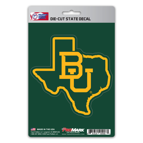 Baylor Bears State Shape Decal "BU" Logo / Shape of Texas