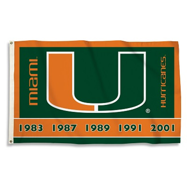 Miami Hurricanes 3 Ft. X 5 Ft. Flag W/Grommets