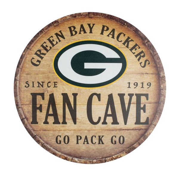 Green Bay Packers Round 14" Round Fan Cave Sign