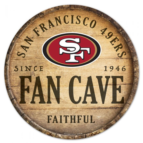 San Francisco 49ers Round 14" Round Fan Cave Sign