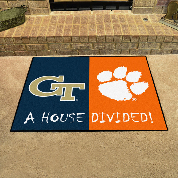 House Divided - Georgia Tech / Clemson House Divided Mat 33.75"x42.5"