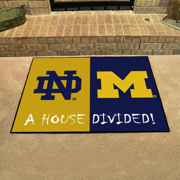 House Divided - Notre Dame / Michigan House Divided Mat 33.75"x42.5"