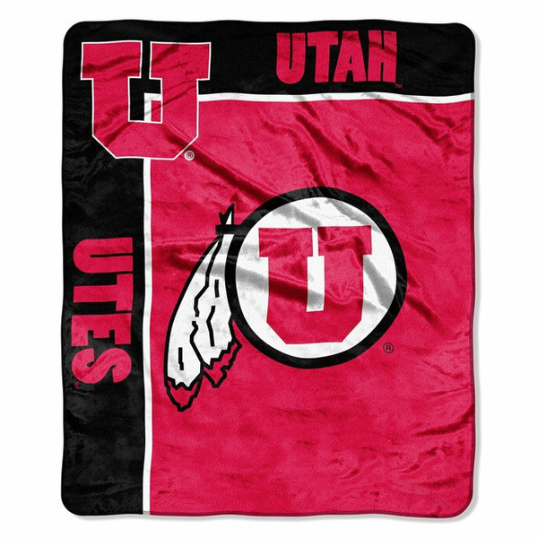Utah Utes Blanket 50x60 Raschel School Spirit Design