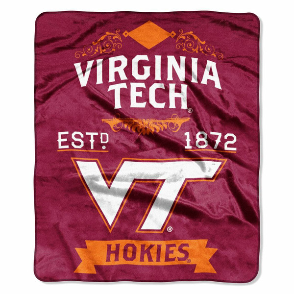 Virginia Tech Hokies Blanket 50x60 Raschel Label Design