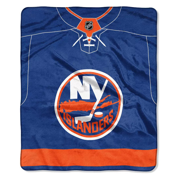 New York Islanders Blanket 50x60 Raschel Jersey Design