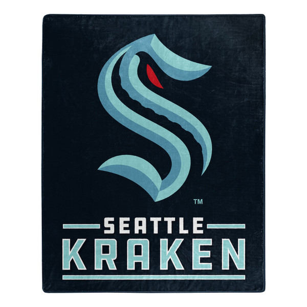 Seattle Kraken Blanket 50x60 Raschel Interference Design