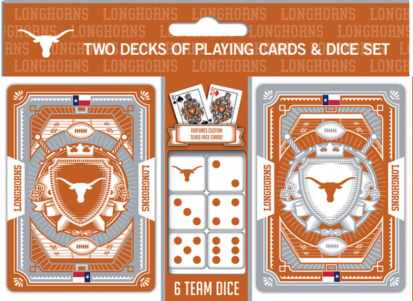 Texas Longhorns Playing Cards and Dice Set