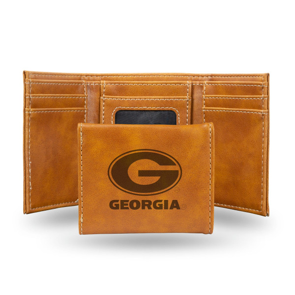 Georgia Bulldogs Wallet Trifold Laser Engraved