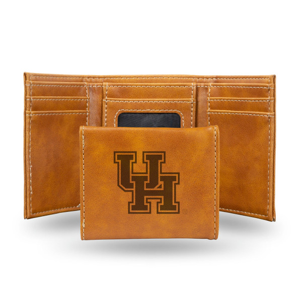 Houston Cougars Wallet Trifold Laser Engraved