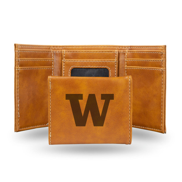 Washington Huskies Wallet Trifold Laser Engraved