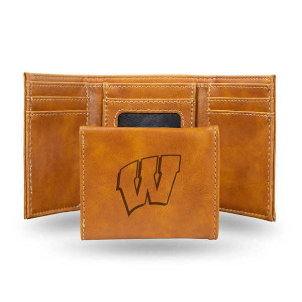 Wisconsin Badgers Wallet Trifold Laser Engraved
