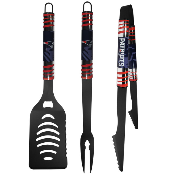 New England Patriots 3 pc Black Tailgater BBQ Set