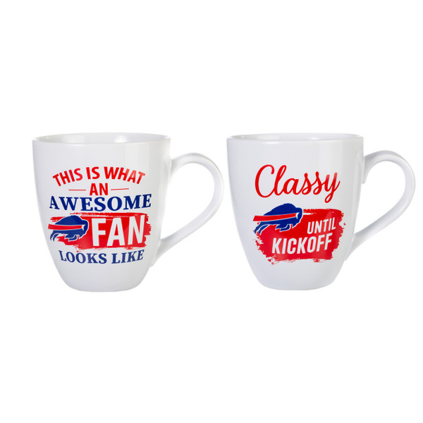 Buffalo Bills Coffee Mug 17oz Ceramic 2 Piece Set with Gift Box