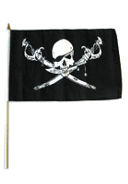 Brethren of the Coast Pirate 12x18in Stick Flag
